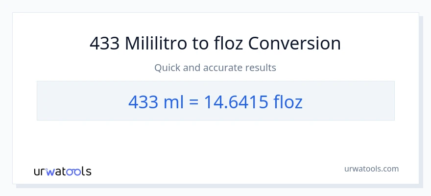 433 mga mililitro patungong mga onsa ng likido na conversion
