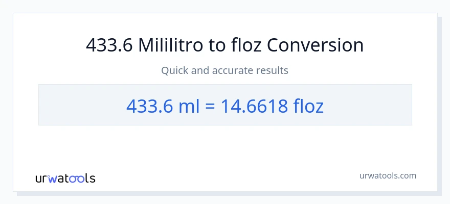 433.6 mga mililitro patungong mga onsa ng likido na conversion