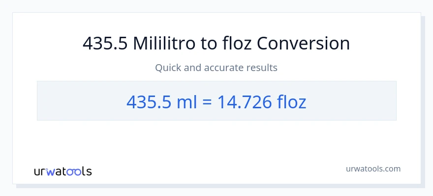 435.5 mga mililitro patungong mga onsa ng likido na conversion
