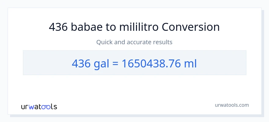 436 Mga galon patungong mga mililitro na conversion