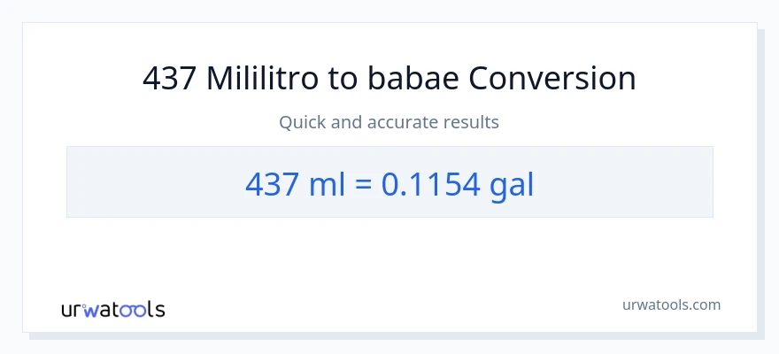 437 mga mililitro patungong Mga galon na conversion