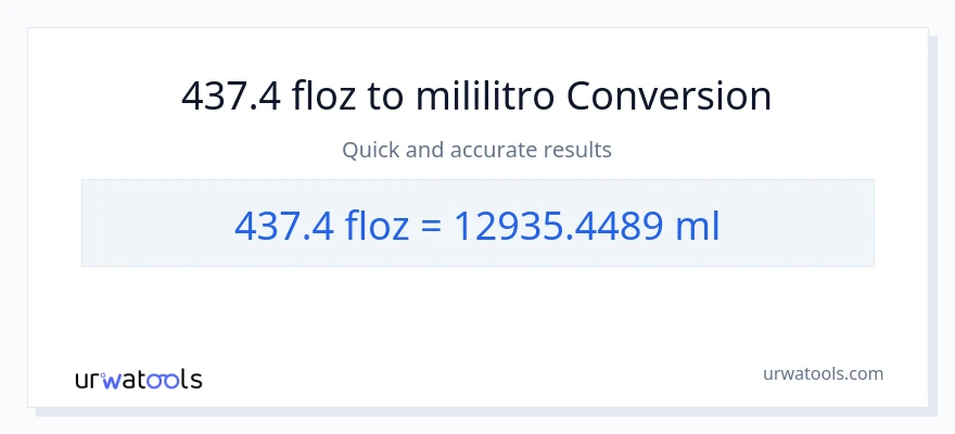 437.4 mga onsa ng likido patungong mga mililitro na conversion