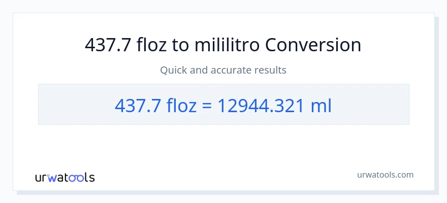 437.7 mga onsa ng likido patungong mga mililitro na conversion
