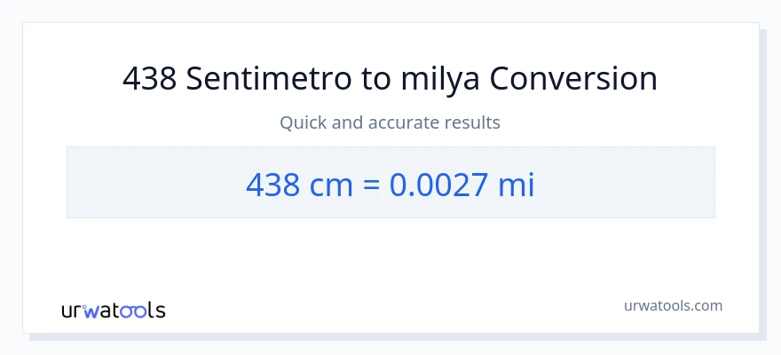 438 Mga Sentimetro patungong milya na conversion