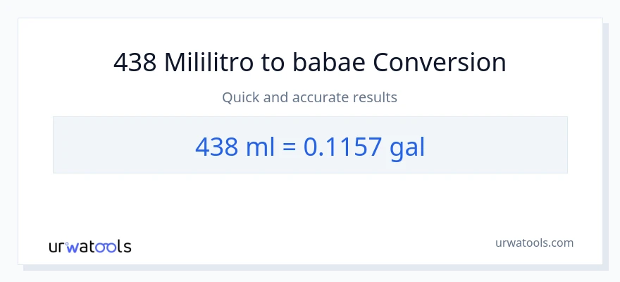 438 mga mililitro patungong Mga galon na conversion