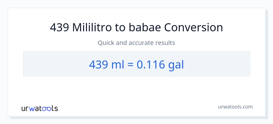 439 mga mililitro patungong Mga galon na conversion