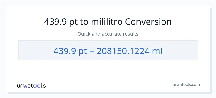 439.9 Pints patungong mga mililitro na conversion