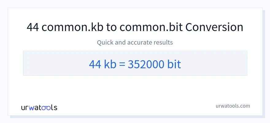 44 Kilobytes 到 Bits 轉換