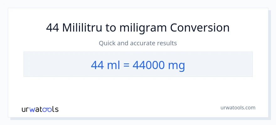 Conversie 44 mililitri la miligrame