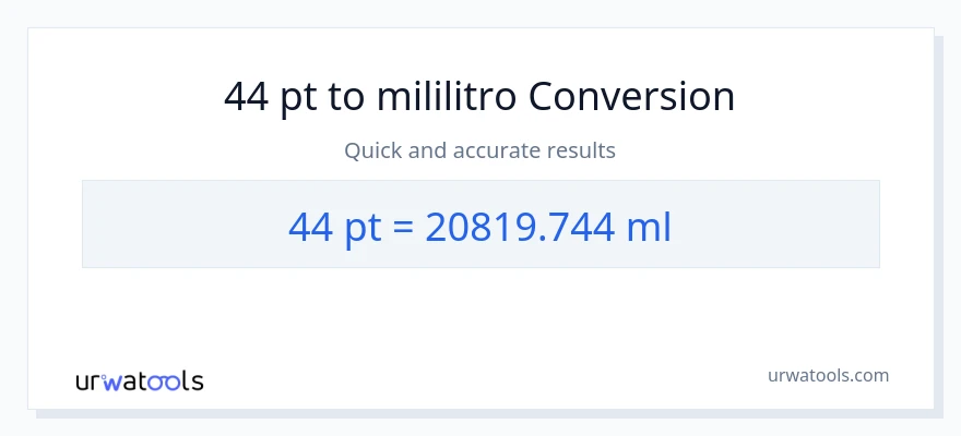 44 Pints patungong mga mililitro na conversion