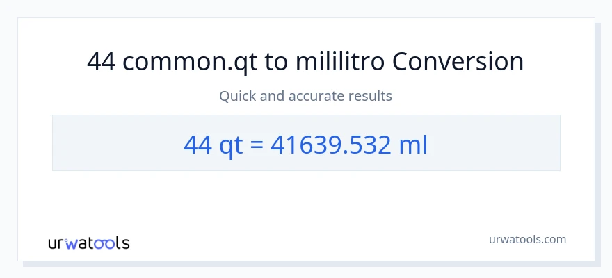 44 Quarts patungong mga mililitro na conversion