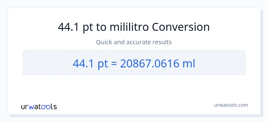 44.1 Pints patungong mga mililitro na conversion