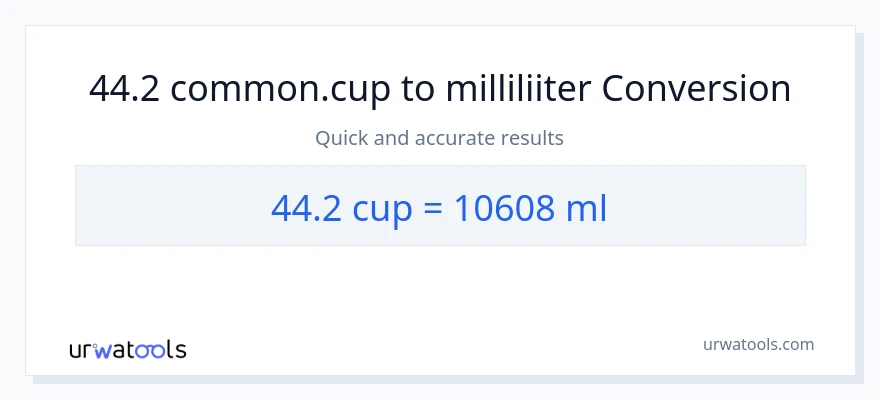 44.2 tassid konversioon milliliitrid-ks