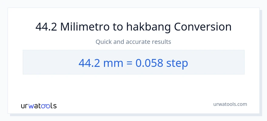 44.2 milimetro patungong mga hakbang na conversion