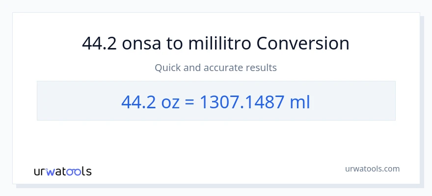 44.2 Mga onsa patungong mga mililitro na conversion