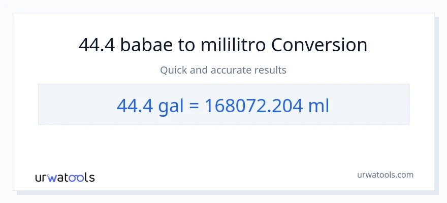 44.4 Mga galon patungong mga mililitro na conversion