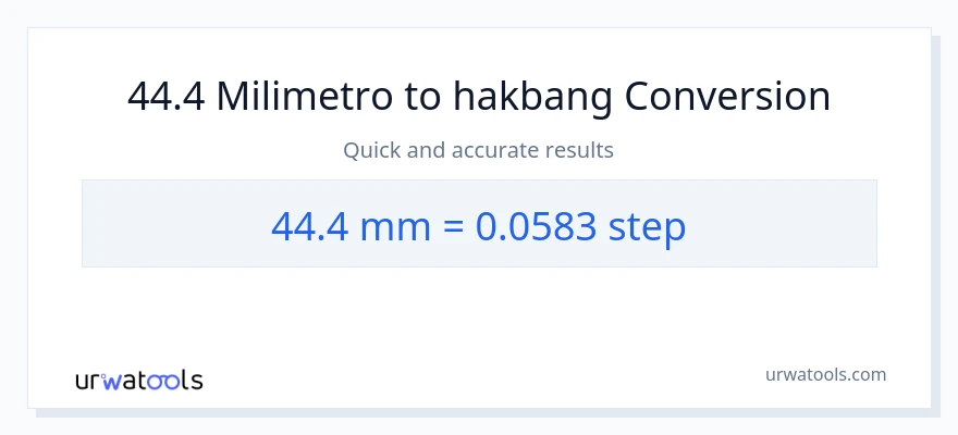 44.4 milimetro patungong mga hakbang na conversion