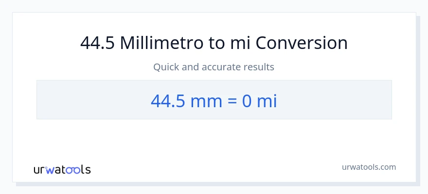 Conversione da 44.5 millimetri a miglia
