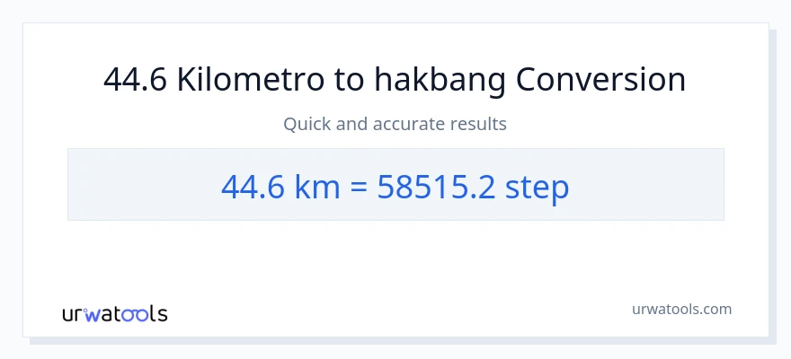 44.6 Kilometro patungong mga hakbang na conversion