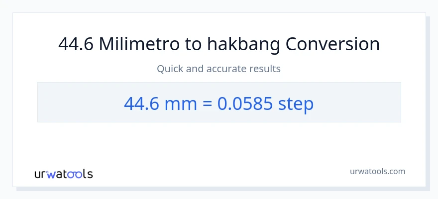 44.6 milimetro patungong mga hakbang na conversion