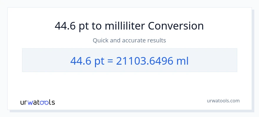 44.6 Pints til milliliter konvertering