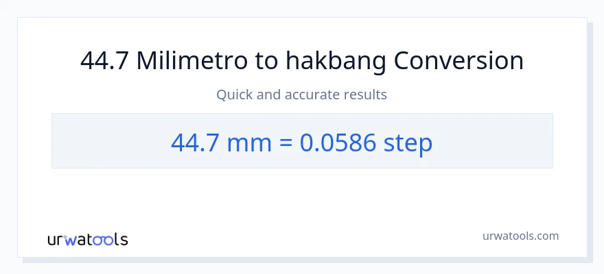 44.7 milimetro patungong mga hakbang na conversion