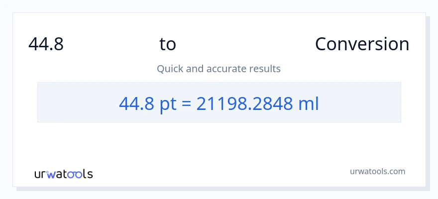 44.8 Pints ൽ നിന്ന് മില്ലിലിറ്റർ ലേക്ക് പരിവർത്തനം