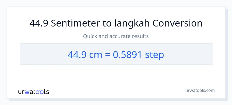 Penukaran 44.9 Sentimeter kepada langkah-langkah
