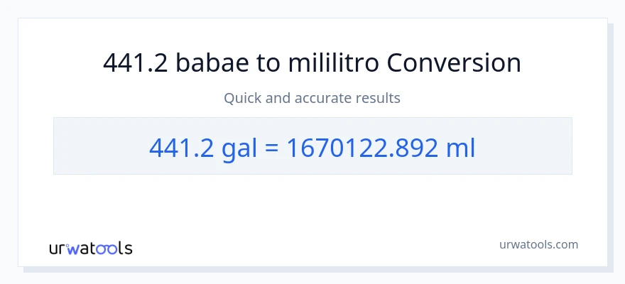 441.2 Mga galon patungong mga mililitro na conversion