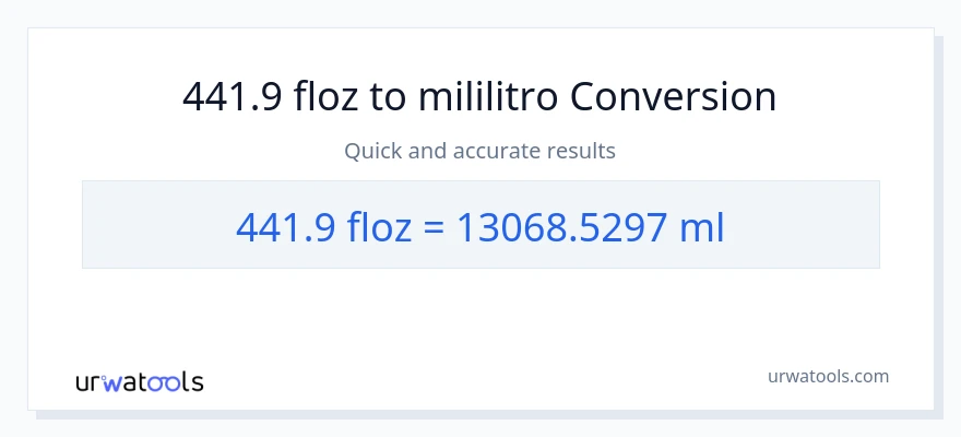 441.9 mga onsa ng likido patungong mga mililitro na conversion
