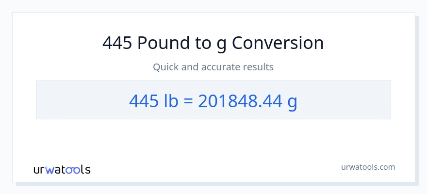 445 Lbs to Grams conversion