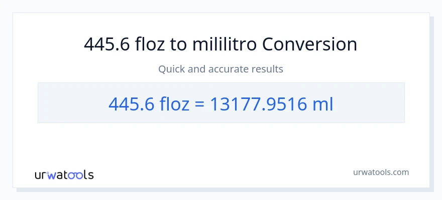 445.6 mga onsa ng likido patungong mga mililitro na conversion