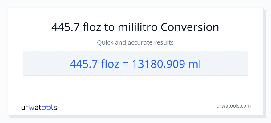 445.7 mga onsa ng likido patungong mga mililitro na conversion
