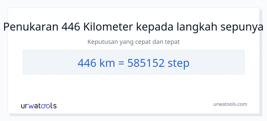 446 Kilometers to steps conversion