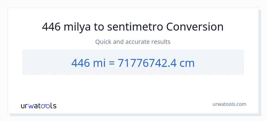 446 milya patungong Mga Sentimetro na conversion