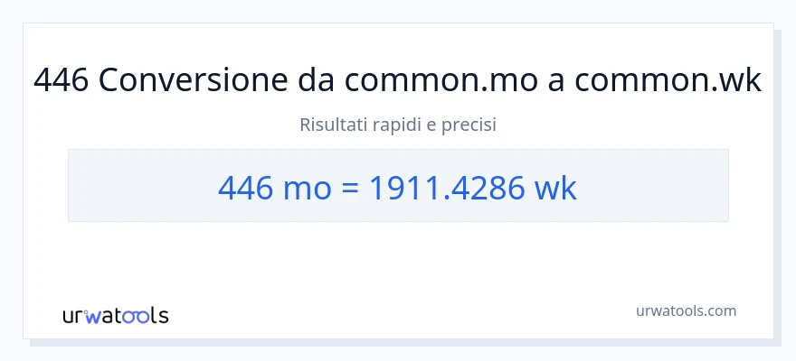 Conversione da 446 mesi a settimane