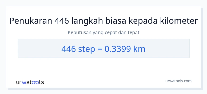 446 steps to Kilometer conversion