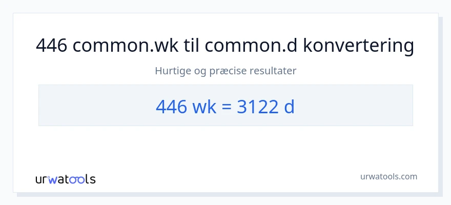 446 uger til Dage konvertering