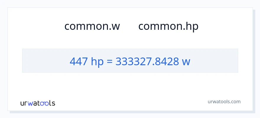 تبدیل 447 اسب بخار به وات