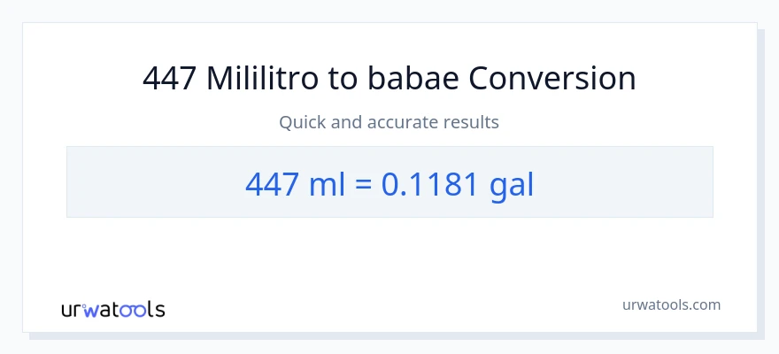 447 mga mililitro patungong Mga galon na conversion