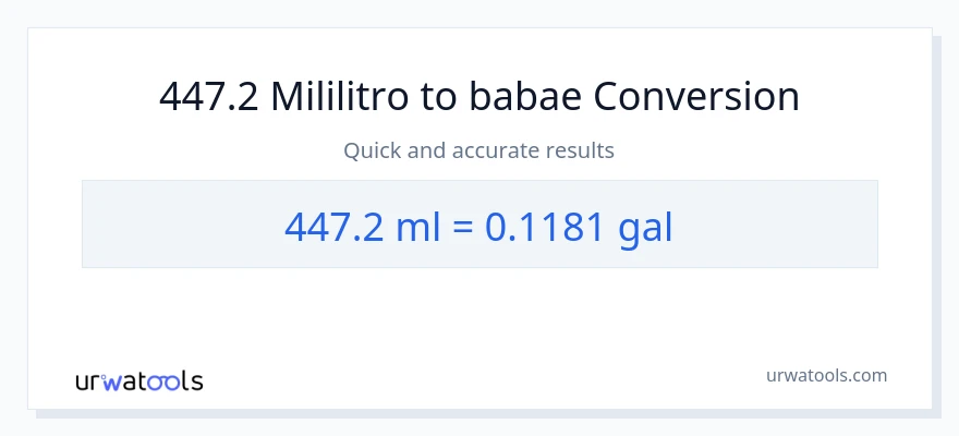 447.2 mga mililitro patungong Mga galon na conversion