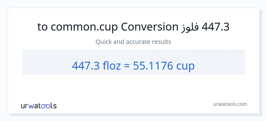 447.3 د مایع اونس ته پيالې بدلون