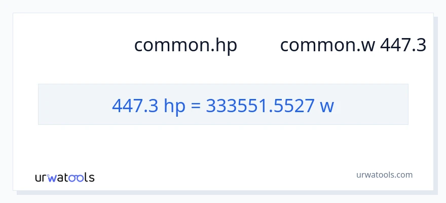 การแปลง 447.3 แรงม้า เป็น วัตต์