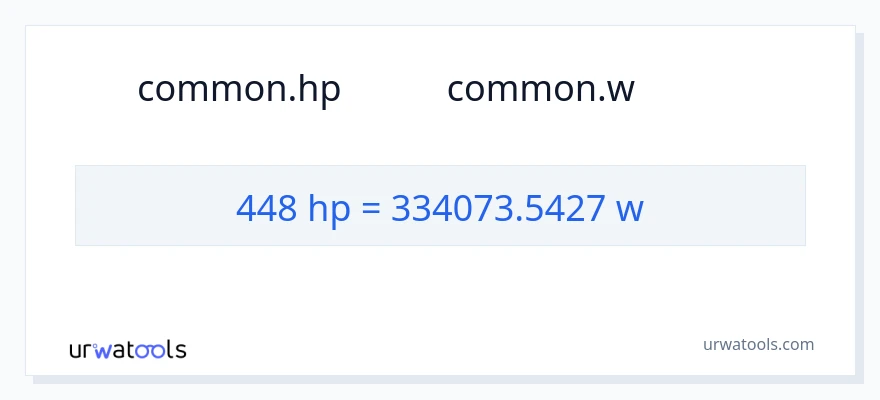 448 অশ্বশক্তি থেকে ওয়াট রূপান্তর