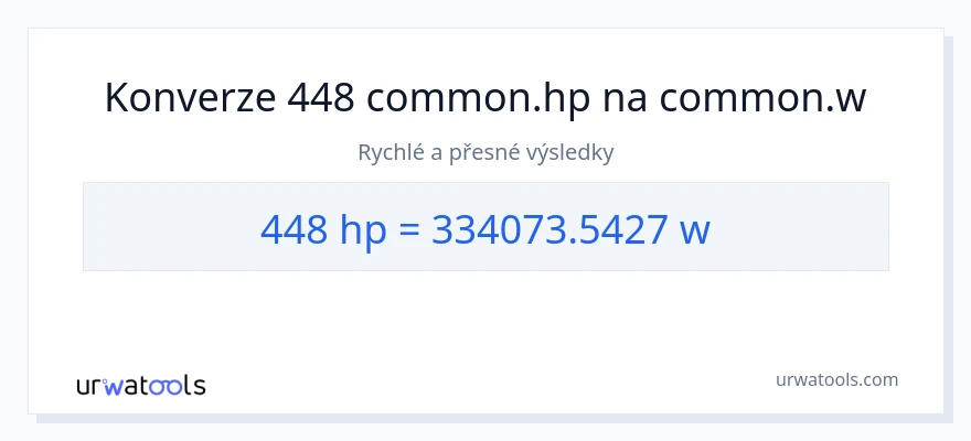 Konverze z koňská síla na watty: 448
