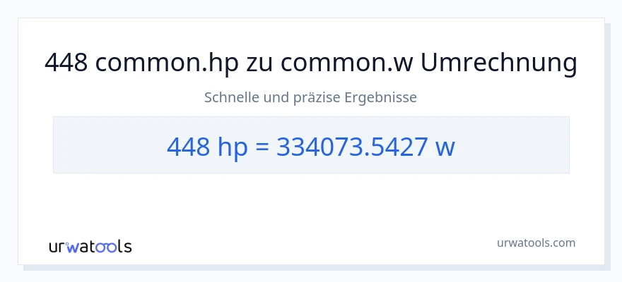 448 PS zu Watt Umwandlung