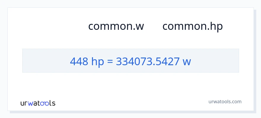 تبدیل 448 اسب بخار به وات
