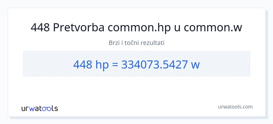Konverzija od konjske snage do vati: 448