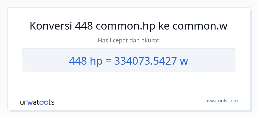 Konversi 448 daya kuda ke watt