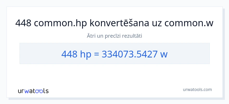 448 zirgspēki uz vati konversiju